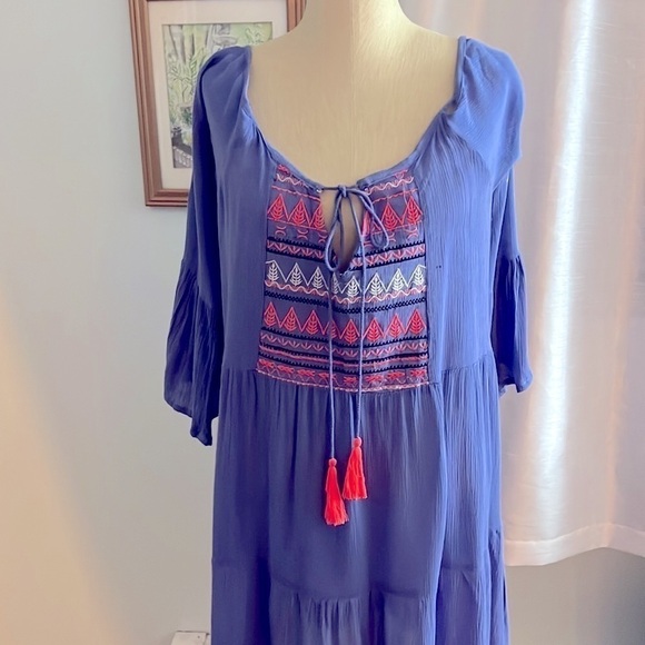 JWLA Johnny Was Embroidered Cold Shoulder Dress size P XL - Picture 11 of 11